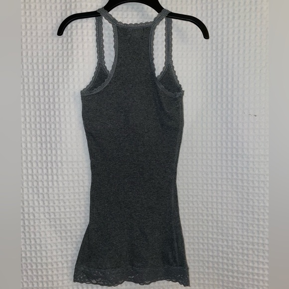 Urban Behavior Dark gray tank with lace trim on top and bottom. Size S - Picture 2 of 5